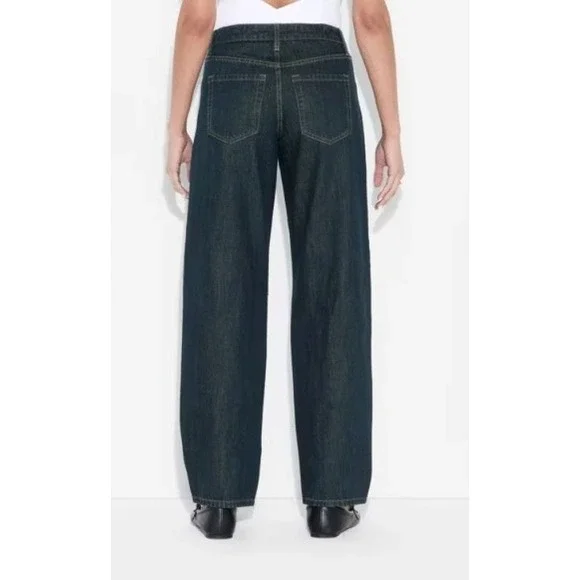 Wild Fable Women's Mid-Rise Relaxed Barrel Rigid Denim Jeans Dark Rinse Size 6 - Picture 3 of 8